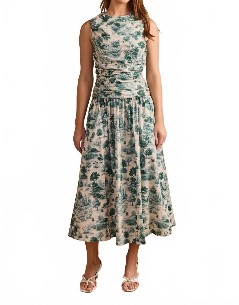 NEW THOMAS & LOURDES agatha midi dress in french toile